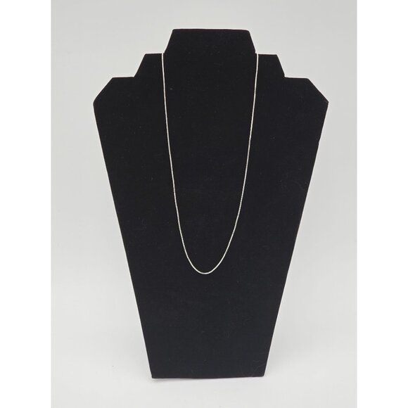 Sterling Silver 925 Box Chain 1mm Necklace 20" Layering Minimalist Jewelry - Picture 2 of 5